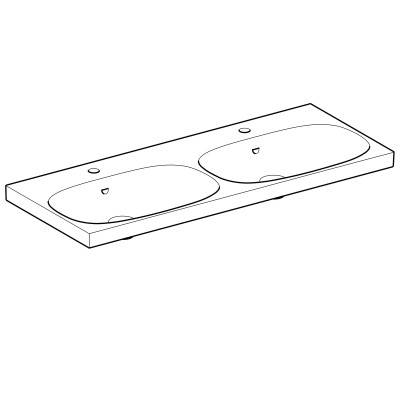 Будкрам купити Geberit Acanto Умивальник подвійний 120 см, з двома отворами, з переливом, з системою швидкого монтажу, білий Geberit Acanto Умивальник подвійний 120 см, з двома отворами, з переливом, з системою швидкого монтажу, білий 2