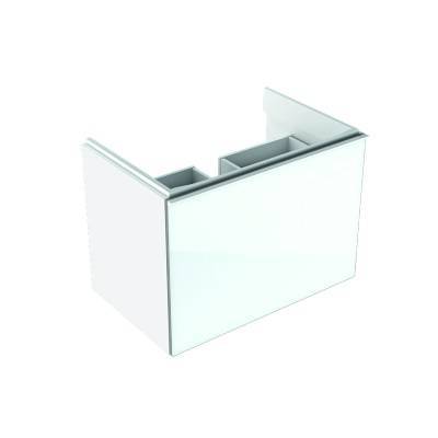 Будкрам купить Acanto Тумба под умывальник 75 см, с 1 висув.ящиком и с 1 висув.внутр.ящиком, корпус: лакированный ультраглянець/белый, фасад: белое стекло