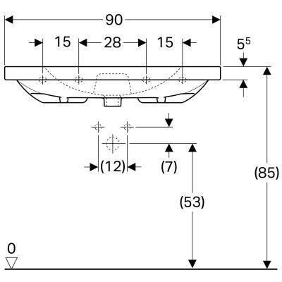 Будкрам купить Geberit Acanto Умывальник 90 см, без отверстия под смешаных параз., с переливом, белый Geberit Acanto Умывальник 90 см, без отверстия под смешаных параз., с переливом, белый 5