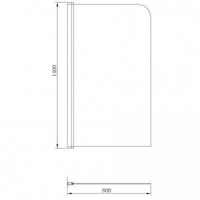 Будкрам купити QUEST Шторка скляна на ванну, реверсійна, 1400х800 скло шиншила QUEST Шторка скляна на ванну, реверсійна, 1400х800 скло шиншила 2