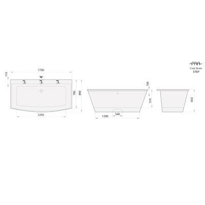 Будкрам купити STEP Ванна 1700х895, біла + сифон SIFVVArGrp (хром) ЗРАЗОК STEP Ванна 1700х895, біла + сифон SIFVVArGrp (хром) ЗРАЗОК 3