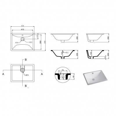 Будкрам купить UP 50 Раковина врезная под столешницу с креплениями UP 50 Раковина врезная под столешницу с креплениями 2