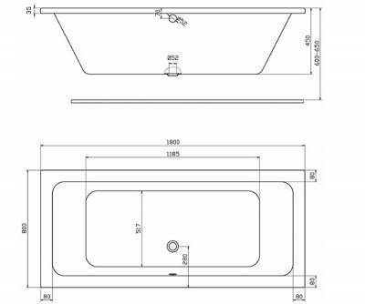 Будкрам купити MODO Ванна прямокутна 180х80 + sn7 або sn14 (2пак) MODO Ванна прямокутна 180х80 + sn7 або sn14 (2пак) 2