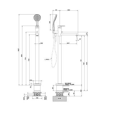 Будкрам купить ELEGANZA BATH Внутренняя часть смесителя для ванны с пола, хром ELEGANZA BATH Внутренняя часть смесителя для ванны с пола, хром 2