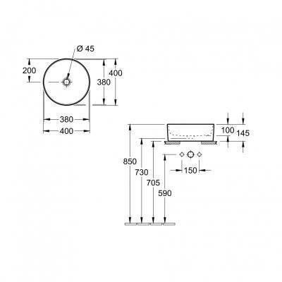 Будкрам купити COLLARO Раковина 40см на стільницю, біла COLLARO Раковина 40см на стільницю, біла 2