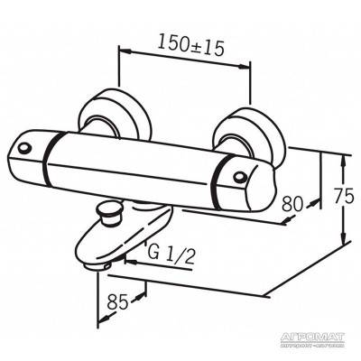 Будкрам купить 7140Y NEW OPTIMA Термостат для ванны и душа 7140Y NEW OPTIMA Термостат для ванны и душа 2