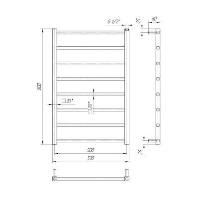 Будкрам купити Рушникосушка Токіо 800х500, сатин Рушникосушка Токіо 800х500, сатин 2