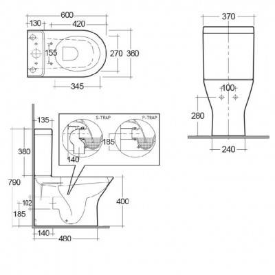 Будкрам купити RESORT Унітаз підлоговий безобідковий, білий RESORT Унітаз підлоговий безобідковий, білий 2