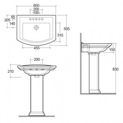 Будкрам купить Washington Раковина подвесная 650x505, с одним отверстием/смесителя Washington Раковина подвесная 650x505, с одним отверстием/смесителя 2