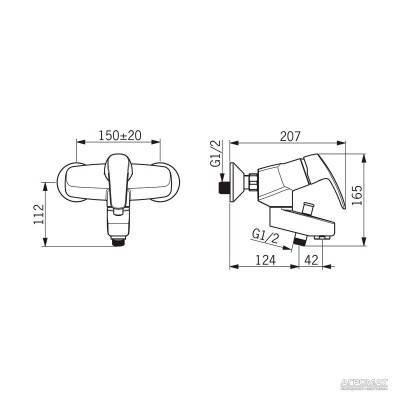 Будкрам купить 1072X New Safira Смеситель для ванны 1072X New Safira Смеситель для ванны 2