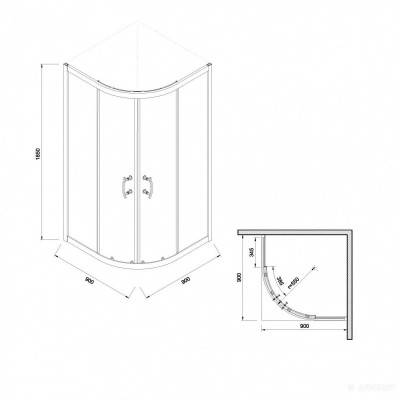 Будкрам купить INEBA душевая кабина полукруглая 90 графит INEBA душевая кабина полукруглая 90 графит 3