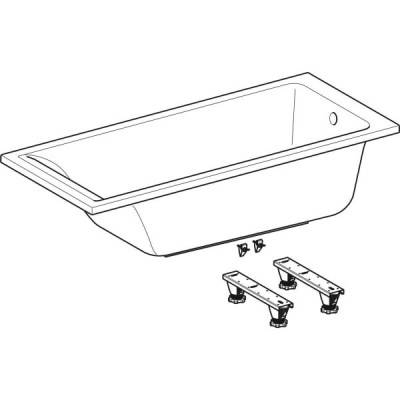 Будкрам купити Ванна прямокутна Geberit Selnova Square з ніжками: L=160см, B=70см Ванна прямокутна Geberit Selnova Square з ніжками: L=160см, B=70см 2
