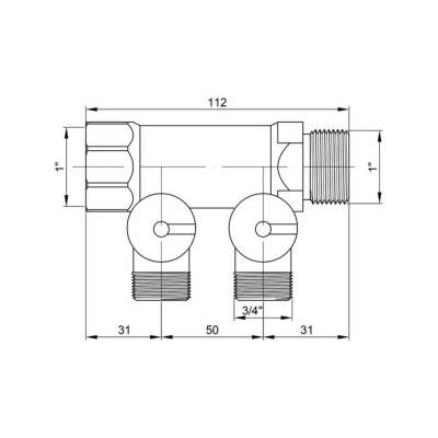 Будкрам купити Колектор Icma 1" 2 виходи №229 Колектор Icma 1" 2 виходи №229 3