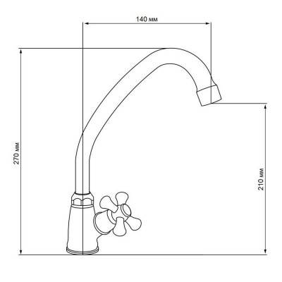 Будкрам купить Кран на одну воду для кухни GF (CRM)S-23-269F Кран на одну воду для кухни GF (CRM)S-23-269F 4