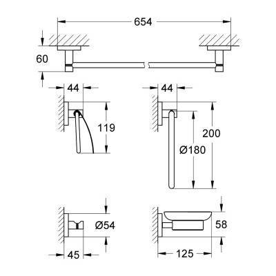 Будкрам купить Набор аксессуаров Grohe Essentials 40344001 Набор аксессуаров Grohe Essentials 40344001 4