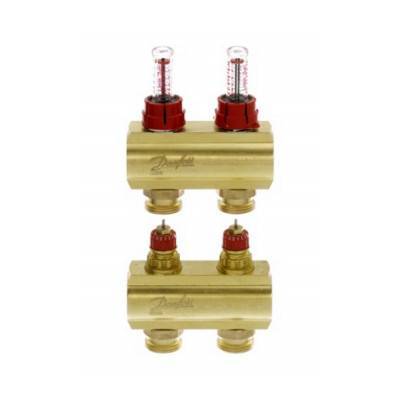 Будкрам купить Коллектор с расходомерами Danfoss FHF на 2 выхода (088U0522)