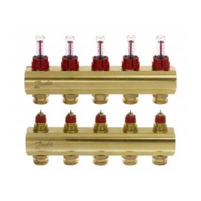 Будкрам купить Коллектор с расходомерами Danfoss FHF на 5 выходов (088U0525)