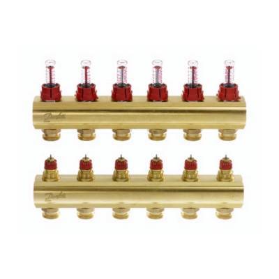 Будкрам купить Коллектор с расходомерами Danfoss FHF на 6 выходов (088U0526)