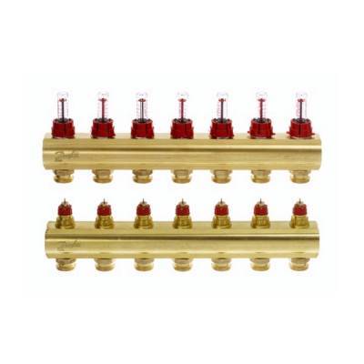 Будкрам купить Коллектор с расходомерами Danfoss FHF на 7 выходов (088U0527)