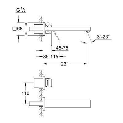 Будкрам купити Зовнішня частина змішувача для раковини Grohe Eurocube 23447000 Зовнішня частина змішувача для раковини Grohe Eurocube 23447000 4