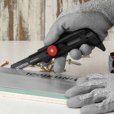 Будкрам купить Нож сегментный для линолеума 18мм, металлическая направляющая, винтовая фиксация Storm Нож сегментный для линолеума 18мм, металлическая направляющая, винтовая фиксация Storm 10