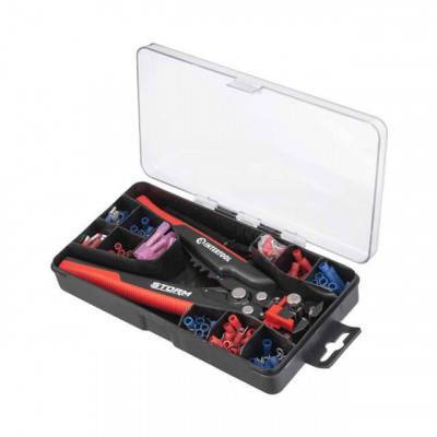 Будкрам купити Знімач ізоляції автоматичний 200мм, з набором обтискних клем, STORM