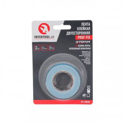 Будкрам купить Лента клейкая двухсторонняя PROF FIX 12мм*2м*1мм, белая, вспененный полиэтилен, Storm Лента клейкая двухсторонняя PROF FIX 12мм*2м*1мм, белая, вспененный полиэтилен, Storm 4