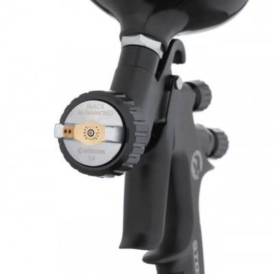 Будкрам купить Краскопульт пневматический HVLP BLACK M-DIAMOND профессиональный, форсунка 1.4 мм, верхний пластиковый бачок 600 мл STORM Краскопульт пневматический HVLP BLACK M-DIAMOND профессиональный, форсунка 1.4 мм, верхний пластиковый бачок 600 мл STORM 2