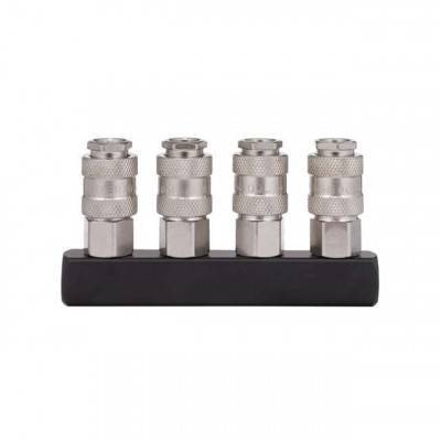 Будкрам купити Розгалужувач повітря 1/4" на 4 виходи, прямий, з швидкороз'ємними з'єднаннями, 10 bar Розгалужувач повітря 1/4" на 4 виходи, прямий, з швидкороз'ємними з'єднаннями, 10 bar 3