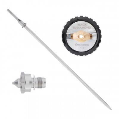 Будкрам купити Комплект 1.4мм форсунка, повітряна головка, голка до фарбопультів HVLP BLACK M-DIAMOND (PT-0163, PT-0164, PT-0168) STORM