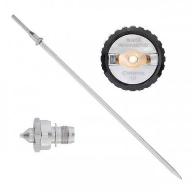 Будкрам купити Комплект 1.8мм форсунка, повітряна головка, голка до фарбопультів HVLP BLACK M-DIAMOND (PT-0163, PT-0164, PT-0168) STORM