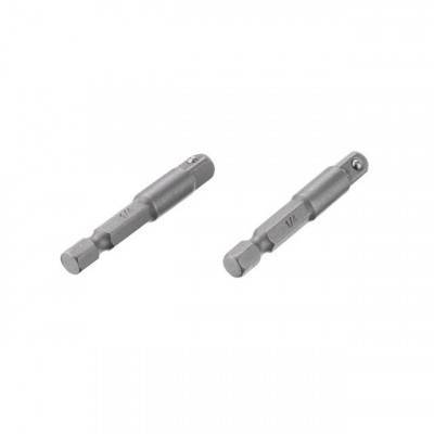 Будкрам купити Перехідник із Hex 1/4" на квадрат 1/4" під шуруповерт, CR-V, уп. 2 шт Перехідник із Hex 1/4" на квадрат 1/4" під шуруповерт, CR-V, уп. 2 шт 2