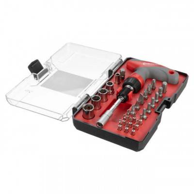 Будкрам купить Отвертка Т-образная с храповым механизмом и комплектом насадок 29 ед. Отвертка Т-образная с храповым механизмом и комплектом насадок 29 ед. 3