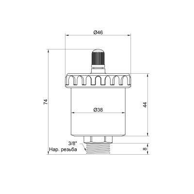 Будкрам купити Повітрявідвідник автоматичний Icma 3/8" №707 Повітрявідвідник автоматичний Icma 3/8" №707 3