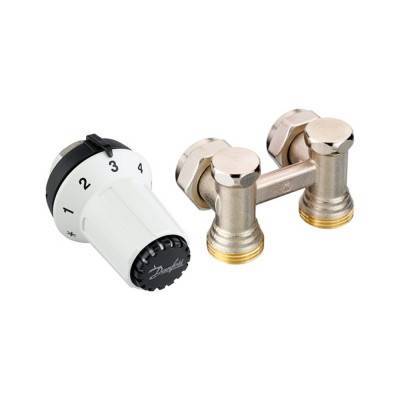 Будкрам купить Комплект для подключения стальных радиаторов Danfoss RAS-CK+RLV-KS, заднее подключение (013G5276)