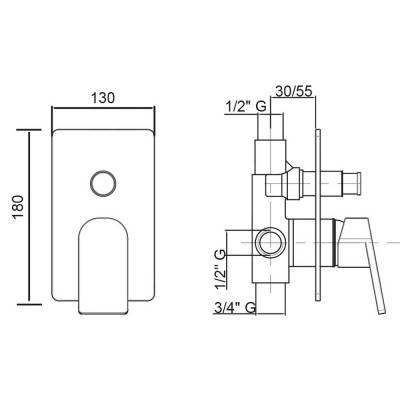 Будкрам купить Смеситель скрытого монтажа для душа Bianchi Freedom INDFRE2010CRM на два потребителя Смеситель скрытого монтажа для душа Bianchi Freedom INDFRE2010CRM на два потребителя 4