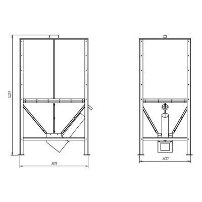 Будкрам купити Бункер для твердопаливного котла Thermo Alliance Vulcan SF 0,4 м³ Бункер для твердопаливного котла Thermo Alliance Vulcan SF 0,4 м³ 4