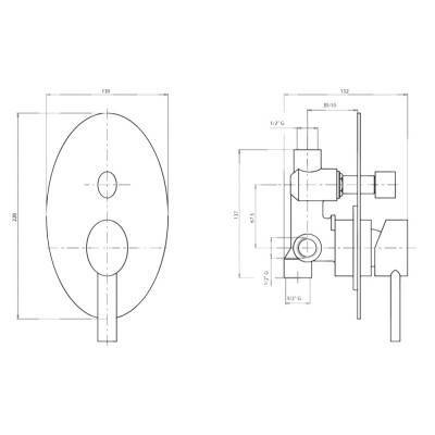 Будкрам купить Смеситель скрытого монтажа для душа Bianchi Over INDOVR2010CRM на два потребителя Смеситель скрытого монтажа для душа Bianchi Over INDOVR2010CRM на два потребителя 4