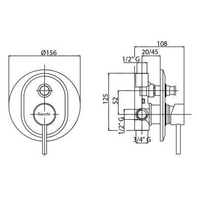 Будкрам купить Смеситель скрытого монтажа для душа Bianchi Joy INDJOY2010JOYCRM на два потребителя Смеситель скрытого монтажа для душа Bianchi Joy INDJOY2010JOYCRM на два потребителя 4