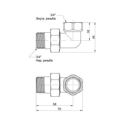 Будкрам купити Зганяння "Американка" Icma 3/4" кутовий №808 Зганяння "Американка" Icma 3/4" кутовий №808 4