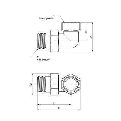 Будкрам купити Зганяння "Американка" Icma 1" кутовий №808 Зганяння "Американка" Icma 1" кутовий №808 4