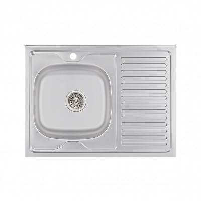 Будкрам купити Кухонна мийка Lidz 6080-L 0,6мм Satin (LIDZ6080L06SAT)