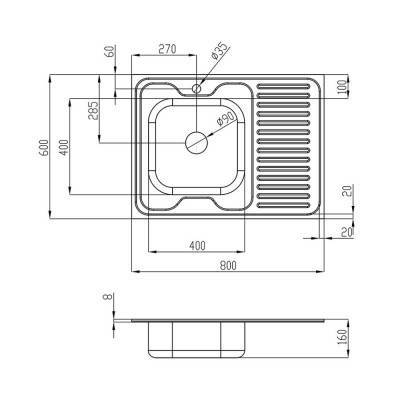 Будкрам купить Кухонная мойка Lidz 6080-L 0,6 мм Satin (LIDZ6080L06SAT) Кухонная мойка Lidz 6080-L 0,6 мм Satin (LIDZ6080L06SAT) 4