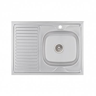 Будкрам купити Кухонна мийка Lidz 6080-R 0,6мм Satin (LIDZ6080R06SAT)