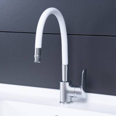 Будкрам купити Змішувач для кухні Qtap Linea CRW 007F з рефлекторним виливом Змішувач для кухні Qtap Linea CRW 007F з рефлекторним виливом 5