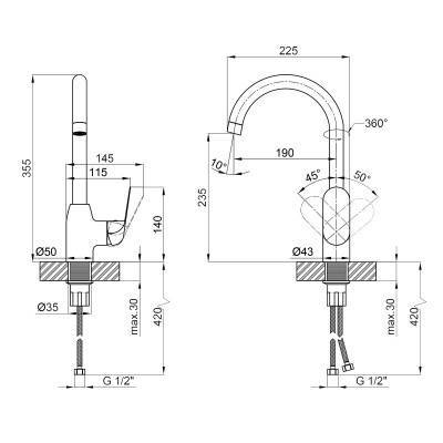 Будкрам купити Змішувач для кухні Qtap Arena CRM 007F Змішувач для кухні Qtap Arena CRM 007F 4