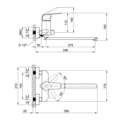 Будкрам купить Смеситель для ванны Qtap Arena CRM 005 New Смеситель для ванны Qtap Arena CRM 005 New 4