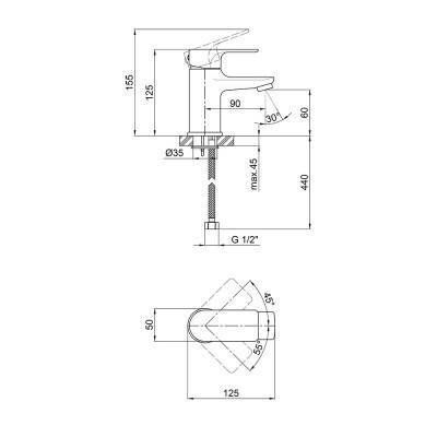 Будкрам купити Змішувач для раковини Qtap Uno CRM 001 Змішувач для раковини Qtap Uno CRM 001 4