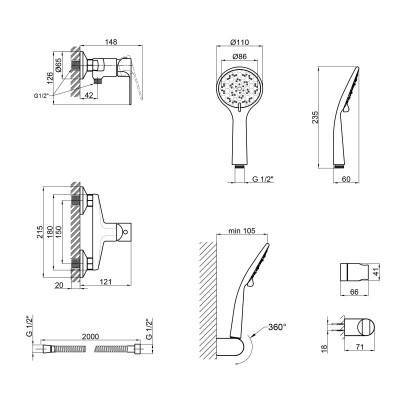 Будкрам купити Змішувач для душу Qtap Uno CRM 010 Змішувач для душу Qtap Uno CRM 010 4