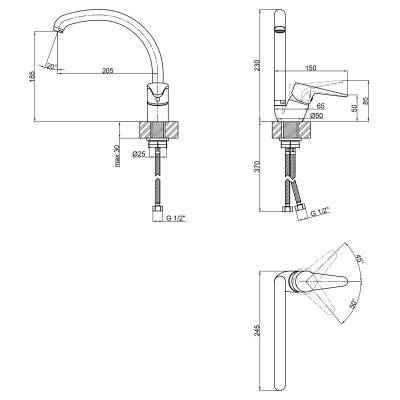 Будкрам купити Змішувач для кухні Lidz (CRM) 14 34 008F-3 Змішувач для кухні Lidz (CRM) 14 34 008F-3 4